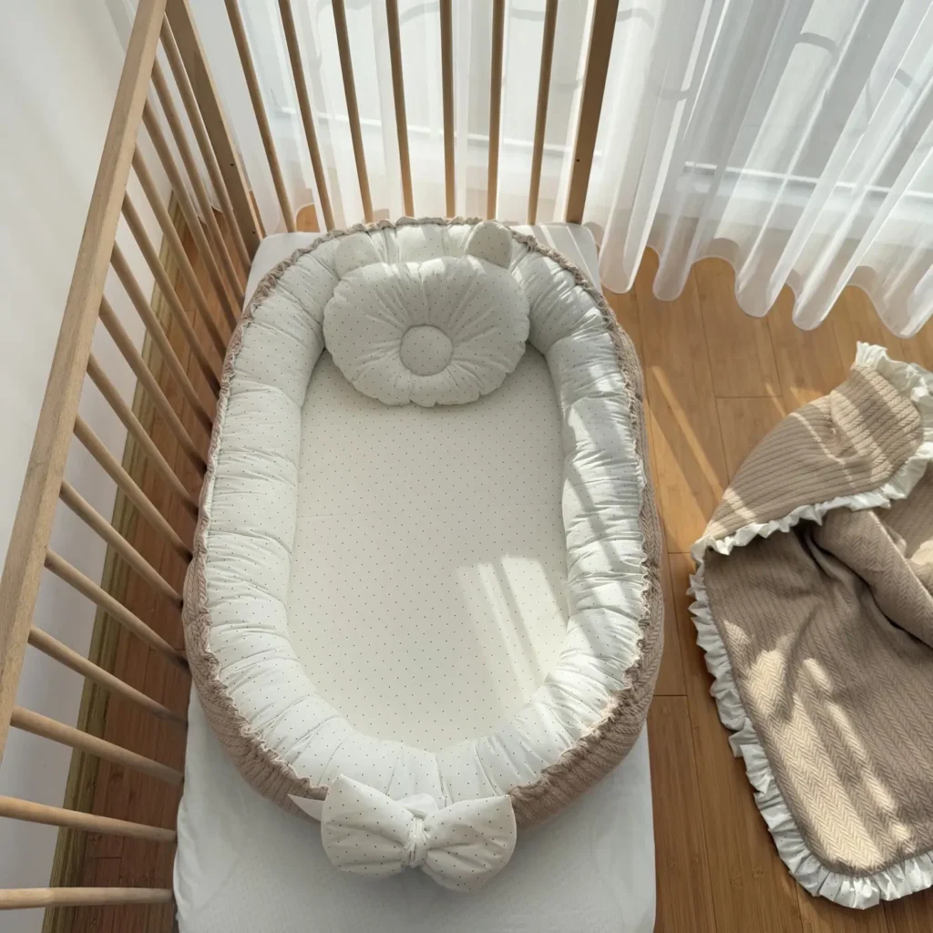 Latte Knit Baby Nest and Blanket