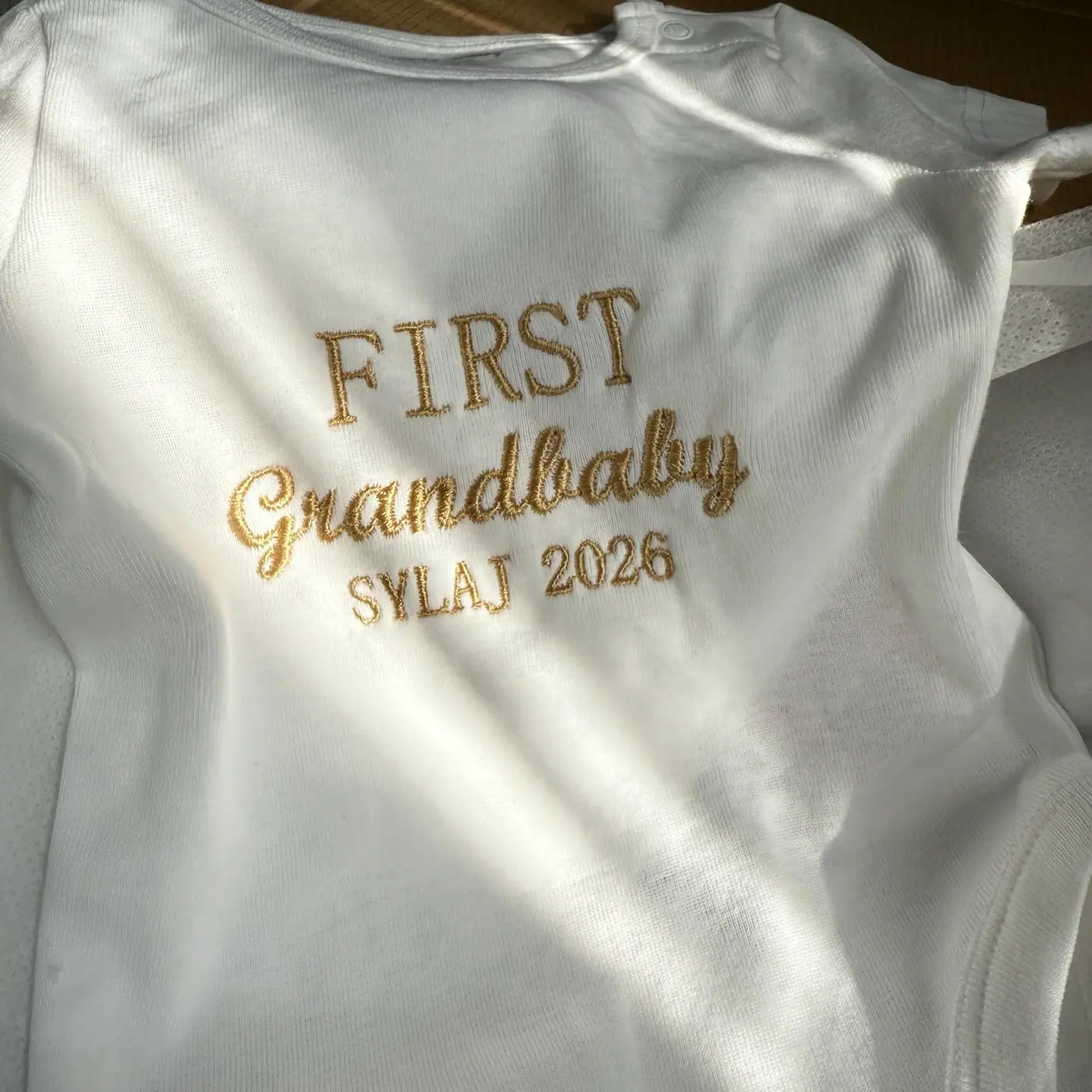 Embroidered Message Baby Bodysuit