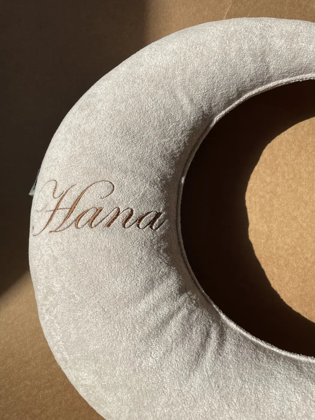 Moon Pillow with Embroidered Name