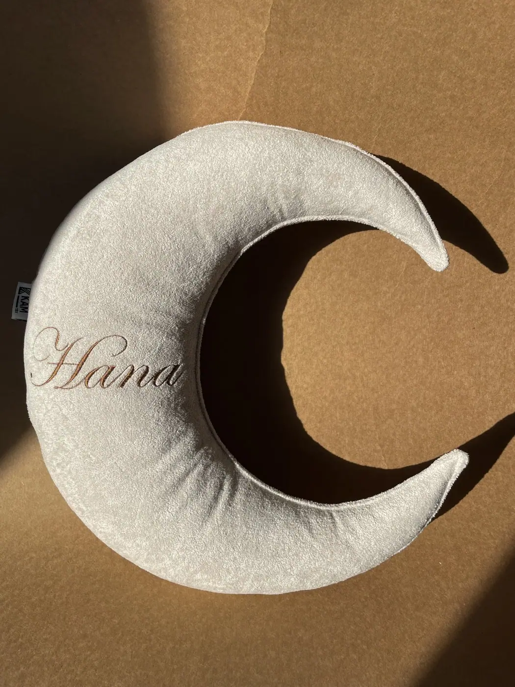 Moon Pillow with Embroidered Name