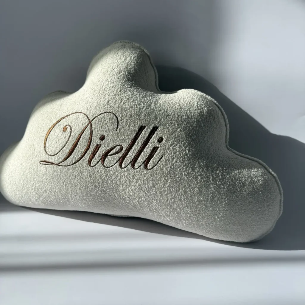 Cloud Pillow with Embroidered Name
