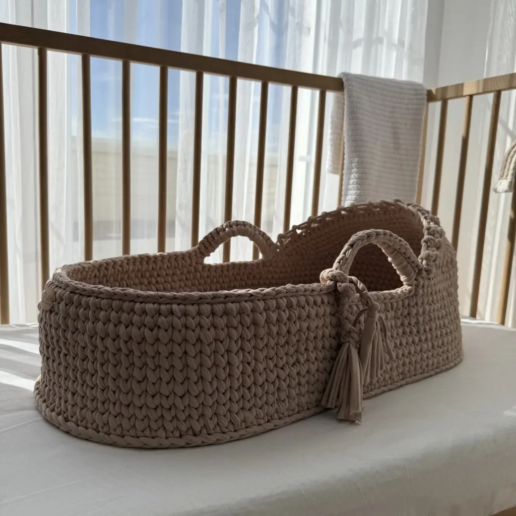 Hooded Crochet Nursery Basket